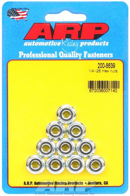 ARP 1/4" UNF Thread x 7/16" Socket (10-Pack) Serrated Flange Nut AR200-8639 Autofit