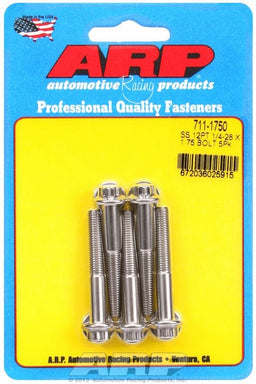 ARP 1/4" UNF x 1.750" UHL With 5/16" Socket Head 5-Pack Bolt Kit, 12-Point Head S/S AR711-1750 Autofit