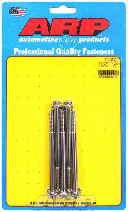 ARP 1/4" UNF x 3.750" UHL With 5/16" Socket Head 5-Pack Bolt Kit, 12-Point Head S/S AR711-3750 Autofit