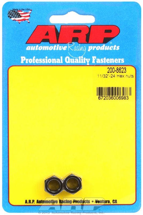 ARP 11/32" UNF Thread x 1/2" Socket (2-Pack) Hex Nut With Flange, Chrome Moly AR200-8623 Autofit