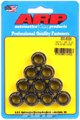 ARP 12mm X 1.25 Thread, 16mm Socket (10 Pack) 12-Point Nut, Chrome Moly Black Oxide AR300-8338 Autofit