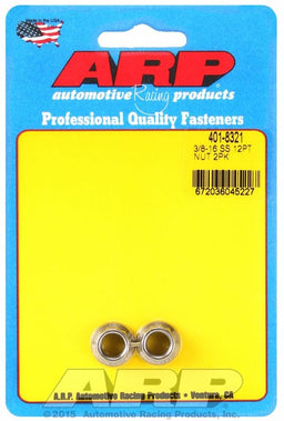 ARP 3/8" UNC Thread, 7/16" Socket (2 Pack) 12-Point Nut, Polished S/S AR401-8321 Autofit