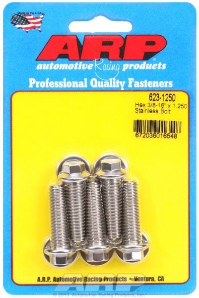 ARP 3/8" UNC x 1.250" UHL With 3/8" Socket 5-Pack Bolt Kit, Hex Head S/S AR623-1250 Autofit