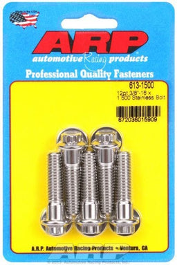 ARP 3/8" UNC x 1.500" UHL With 3/8" Socket Head 5-Pack Bolt Kit, 12-Point Head S/S AR613-1500 Autofit