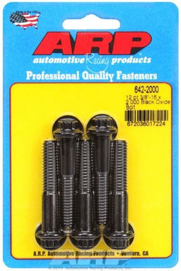 ARP 3/8" UNC x 2.000" UHL With 3/8" Socket Head 5-Pack Bolt Kit, 12-Point Head Black Oxide AR642-2000 Autofit
