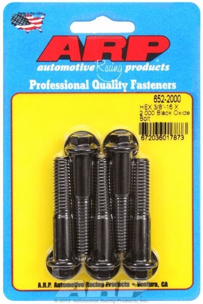 ARP 3/8" UNC x 2.000" UHL With 3/8" Socket Head 5-Pack Bolt Kit, Hex Head Black Oxide AR652-2000 Autofit