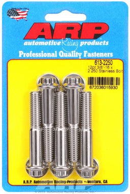 ARP 3/8" UNC x 2.250" UHL With 3/8" Socket Head 5-Pack Bolt Kit, 12-Point Head S/S AR613-2250 Autofit