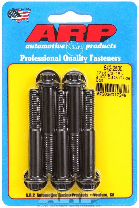 ARP 3/8" UNC x 2.500" UHL With 3/8" Socket Head 5-Pack Bolt Kit, 12-Point Head Black Oxide AR642-2500 Autofit