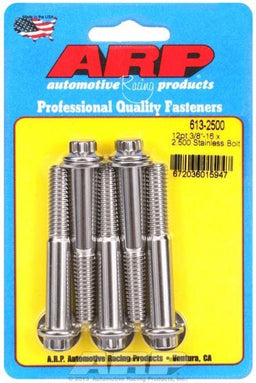 ARP 3/8" UNC x 2.500" UHL With 3/8" Socket Head 5-Pack Bolt Kit, 12-Point Head S/S AR613-2500 Autofit