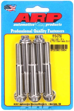 ARP 3/8" UNC x 2.750" UHL With 3/8" Socket Head 5-Pack Bolt Kit, 12-Point Head S/S AR613-2750 Autofit