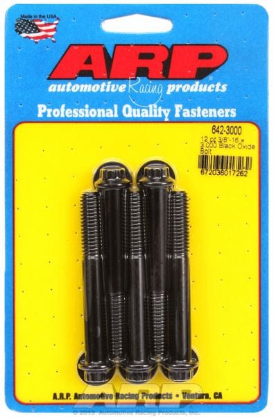 ARP 3/8" UNC x 3.000" UHL With 3/8" Socket Head 5-Pack Bolt Kit, 12-Point Head Black Oxide AR642-3000 Autofit