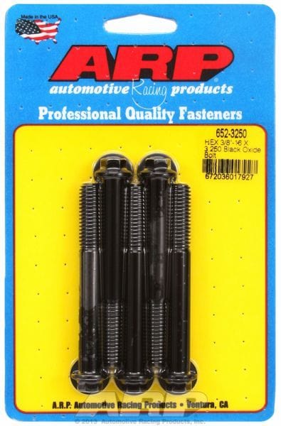 ARP 3/8" UNC x 3.250" UHL With 3/8" Socket Head 5-Pack Bolt Kit, Hex Head Black Oxide AR652-3250 Autofit