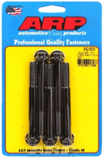 ARP 3/8" UNC x 3.500" UHL With 3/8" Socket Head 5-Pack Bolt Kit, 12-Point Head Black Oxide AR642-3500 Autofit