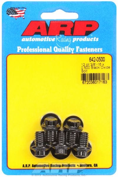 ARP 3/8" UNC x .500" UHL With 3/8" Socket Head 5-Pack Bolt Kit, 12-Point Head Black Oxide AR642-0500 Autofit