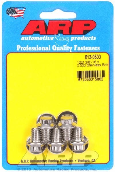 ARP 3/8" UNC x .500" UHL With 3/8" Socket Head 5-Pack Bolt Kit, 12-Point Head S/S AR613-0500 Autofit