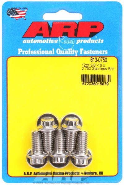 ARP 3/8" UNC x .750" UHL With 3/8" Socket Head 5-Pack Bolt Kit, 12-Point Head S/S AR613-0750 Autofit