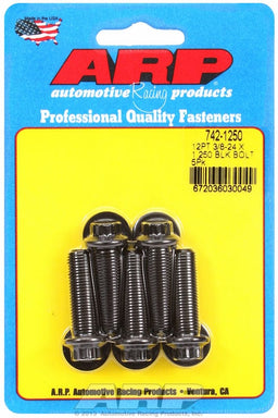 ARP 3/8" UNF x 1.250" UHL With 3/8" Socket Head 5-Pack Bolt Kit, 12-Point Head Black Oxide AR742-1250 Autofit
