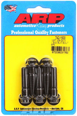 ARP 3/8" UNF x 1.500" UHL With 3/8" Socket Head 5-Pack Bolt Kit, 12-Point Head Black Oxide AR742-1500 Autofit