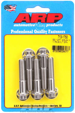 ARP 3/8" UNF x 1.750" UHL With 3/8" Socket Head 5-Pack Bolt Kit, 12-Point Head S/S AR713-1750 Autofit