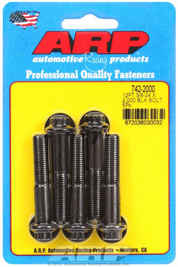 ARP 3/8" UNF x 2.000" UHL With 3/8" Socket Head 5-Pack Bolt Kit, 12-Point Head Black Oxide AR742-2000 Autofit