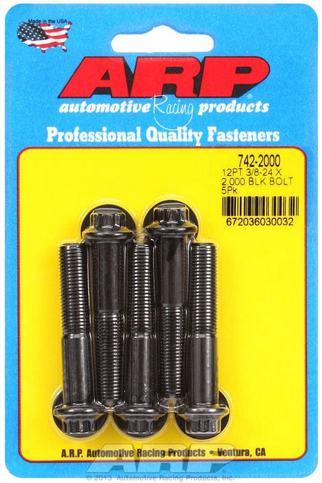ARP 3/8" UNF x 2.000" UHL With 3/8" Socket Head 5-Pack Bolt Kit, 12-Point Head Black Oxide AR742-2000 Autofit
