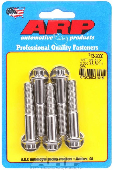 ARP 3/8" UNF x 2.000" UHL With 3/8" Socket Head 5-Pack Bolt Kit, 12-Point Head S/S AR713-2000 Autofit