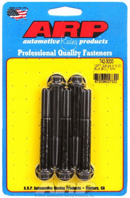 ARP 3/8" UNF x 3.000" UHL With 3/8" Socket Head 5-Pack Bolt Kit, 12-Point Head Black Oxide AR742-3000 Autofit