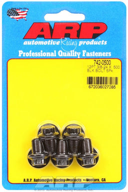 ARP 3/8" UNF x .500" UHL With 3/8" Socket Head 5-Pack Bolt Kit, 12-Point Head Black Oxide AR742-0500 Autofit
