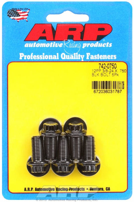 ARP 3/8" UNF x .750" UHL With 3/8" Socket Head 5-Pack Bolt Kit, 12-Point Head Black Oxide AR742-0750 Autofit
