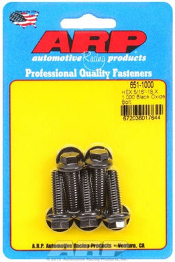 ARP 5/16" UNC x 1.000" UHL With 3/8" Socket Head 5-Pack Bolt Kit, Hex Head Black Oxide AR651-1000 Autofit