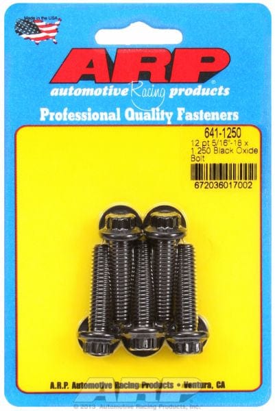 ARP 5/16" UNC x 1.250" UHL With 3/8" Socket Head 5-Pack Bolt Kit, 12-Point Head Black Oxide AR641-1250 Autofit