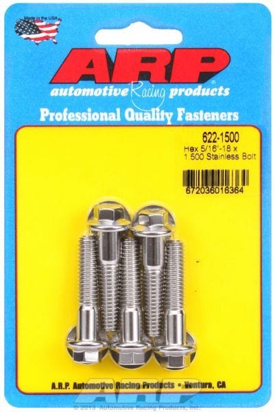 ARP 5/16" UNC x 1.500" UHL With 3/8" Socket 5-Pack Bolt Kit, Hex Head S/S AR622-1500 Autofit