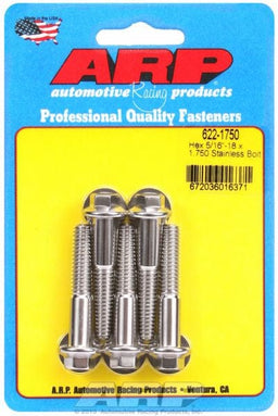 ARP 5/16" UNC x 1.750" UHL With 3/8" Socket 5-Pack Bolt Kit, Hex Head S/S AR622-1750 Autofit