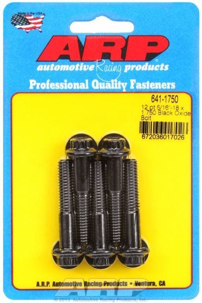 ARP 5/16" UNC x 1.750" UHL With 3/8" Socket Head 5-Pack Bolt Kit, 12-Point Head Black Oxide AR641-1750 Autofit