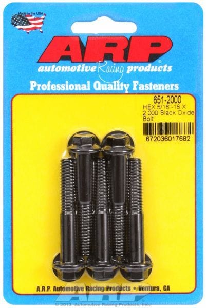 ARP 5/16" UNC x 2.000" UHL With 3/8" Socket Head 5-Pack Bolt Kit, Hex Head Black Oxide AR651-2000 Autofit