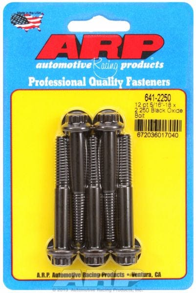 ARP 5/16" UNC x 2.250" UHL With 3/8" Socket Head 5-Pack Bolt Kit, 12-Point Head Black Oxide AR641-2250 Autofit