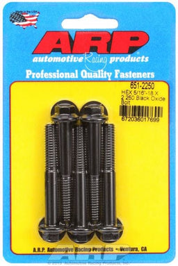 ARP 5/16" UNC x 2.250" UHL With 3/8" Socket Head 5-Pack Bolt Kit, Hex Head Black Oxide AR651-2250 Autofit