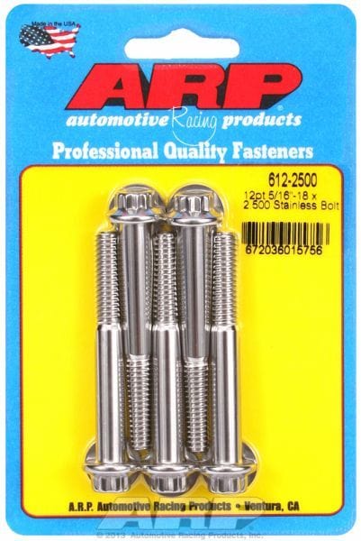 ARP 5/16" UNC x 2.500" UHL With 3/8" Socket Head 5-Pack Bolt Kit, 12-Point Head S/S AR612-2500 Autofit