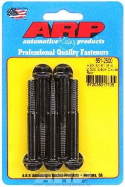 ARP 5/16" UNC x 2.500" UHL With 3/8" Socket Head 5-Pack Bolt Kit, Hex Head Black Oxide AR651-2500 Autofit