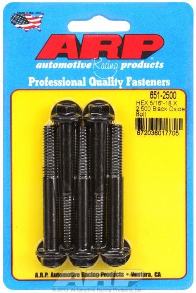 ARP 5/16" UNC x 2.500" UHL With 3/8" Socket Head 5-Pack Bolt Kit, Hex Head Black Oxide AR651-2500 Autofit
