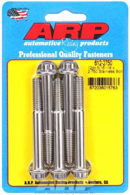 ARP 5/16" UNC x 2.750" UHL With 3/8" Socket Head 5-Pack Bolt Kit, 12-Point Head S/S AR612-2750 Autofit