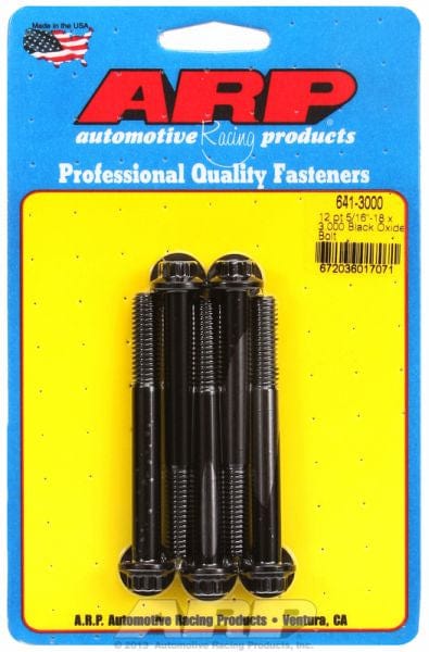 ARP 5/16" UNC x 3.000" UHL With 3/8" Socket Head 5-Pack Bolt Kit, 12-Point Head Black Oxide AR641-3000 Autofit