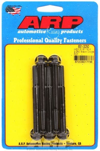 ARP 5/16" UNC x 3.250" UHL With 3/8" Socket Head 5-Pack Bolt Kit, Hex Head Black Oxide AR651-3250 Autofit