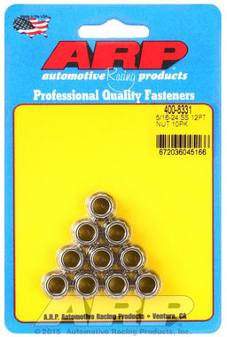 ARP 5/16" UNF Thread, 3/8" Socket (10-Pack) 12-Point Nut, Polished S/S AR400-8331 Autofit