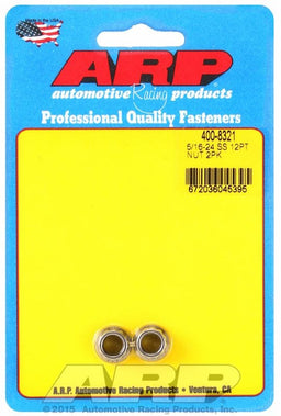ARP 5/16" UNF Thread, 3/8" Socket (2-Pack) 12-Point Nut, Polished S/S AR400-8321 Autofit