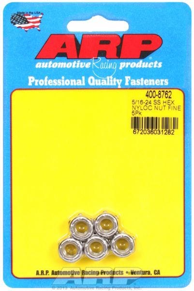 ARP 5/16" UNF Thread (5-Pack) S/S Hex Nyloc Nuts AR400-8762 Autofit