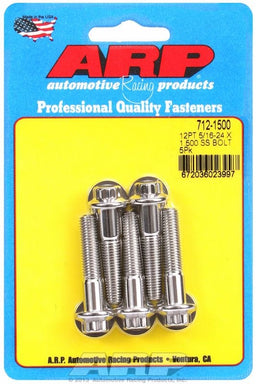 ARP 5/16" UNF x 1.500" UHL With 3/8" Socket Head 5-Pack Bolt Kit, 12-Point Head S/S AR712-1500 Autofit