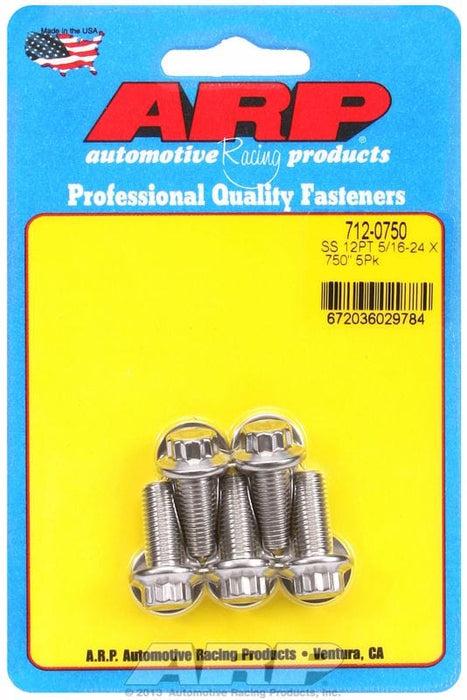 ARP 5/16" UNF x .750" UHL With 3/8" Socket Head 5-Pack Bolt Kit, 12-Point Head S/S AR712-0750 Autofit