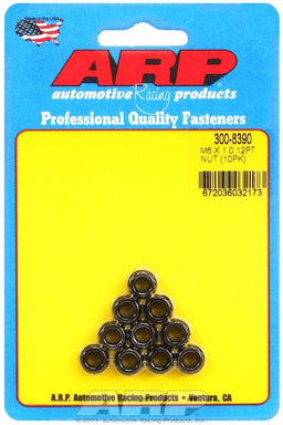 ARP 6mm X 1.00 Thread, 8mm Socket (10-Pack) 12-Point Nut, Chrome Moly Black Oxide AR300-8390 Autofit