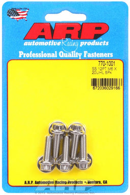 ARP 6mm x 1.00 x 20mm UHL With 8mm Socket Head 5-Pack Bolt Kit, 12-Point Head S/S AR770-1001 Autofit